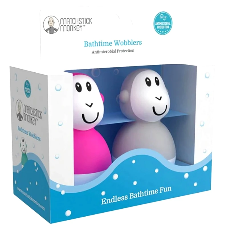 Matchstick Monkey Matchstick Monkey Bathtime Wobblers Κωδ. 24116 Εκπαιδευτικό Παιχνίδι Μπάνιου με 2 Κινούμενες Φιγούρες 12m+, 1 Τεμάχιο - Pink & Cool Grey