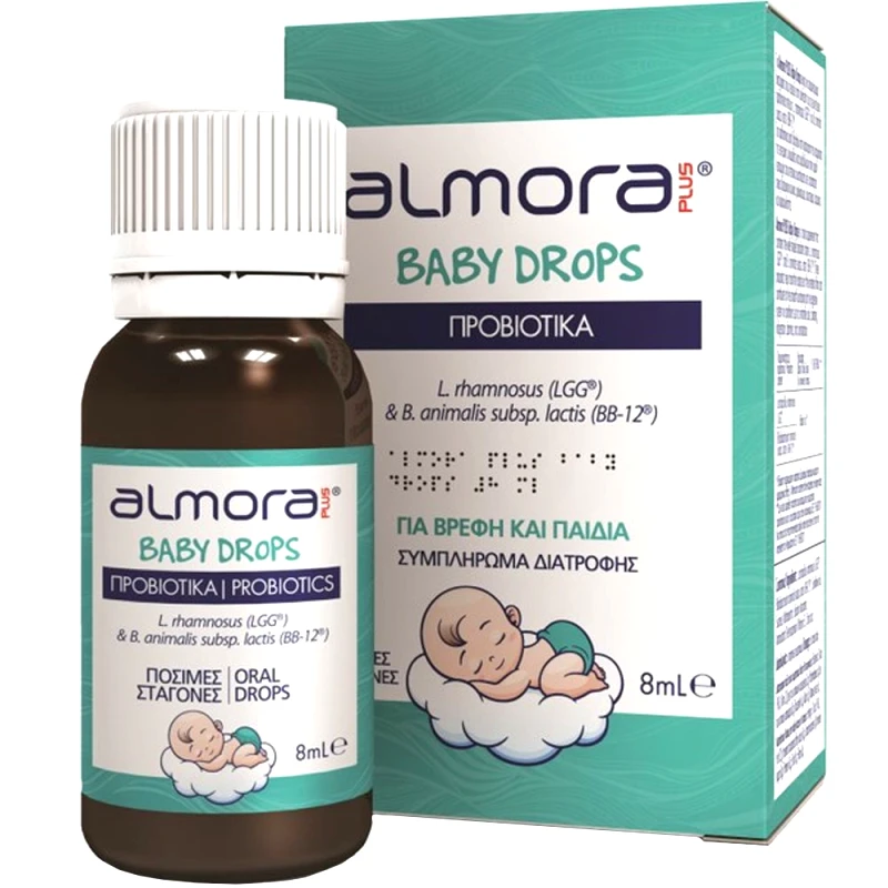 Almora Plus Almora Plus Baby Probiotics Drops Συμπλήρωμα Διατροφής Προβιοτικών για την Ανακούφιση των Βρεφικών Κολικών & την Καλή Υγεία του Γαστρεντερικού σε Σταγόνες 8ml