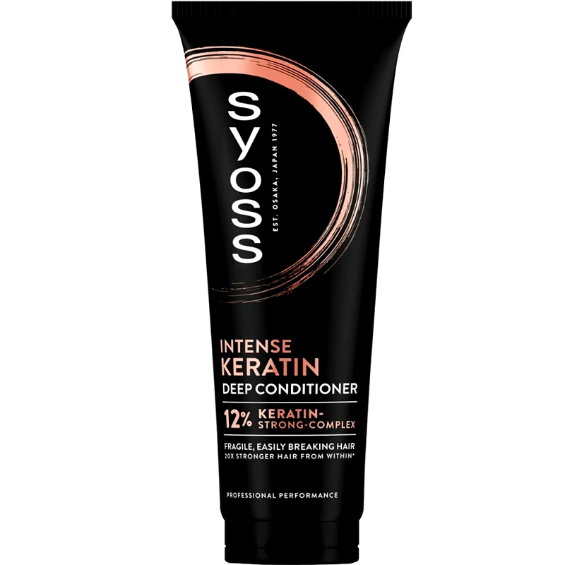 Syoss Syoss Intense Keratin Fragile, Easily Breaking Hair Deep Conditioner Ενυδατική Μαλακτική Κρέμα με 12% Σύμπλεγμα Κερατίνης Εντατικής Περιποίησης για Δυνατά Μαλλιά από Μέσα προς τα Έξω 250ml