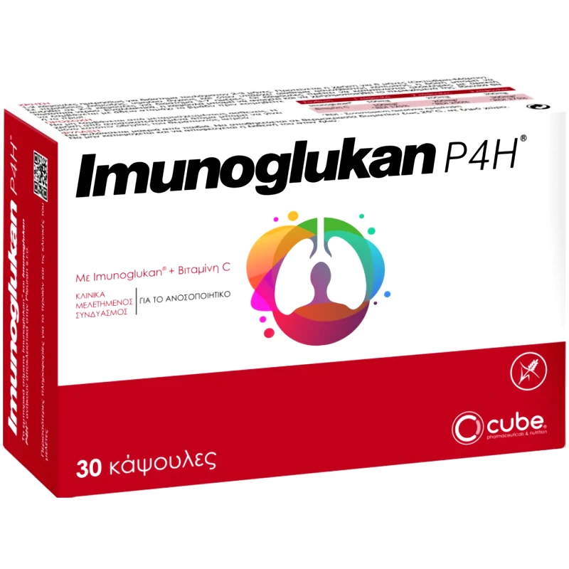 Imunoglukan Imunoglukan P4H with IMG & Vitamin C Συμπλήρωμα Διατροφής με Βιταμίνη C για την Ενίσχυση του Ανοσοποιητικού 30caps