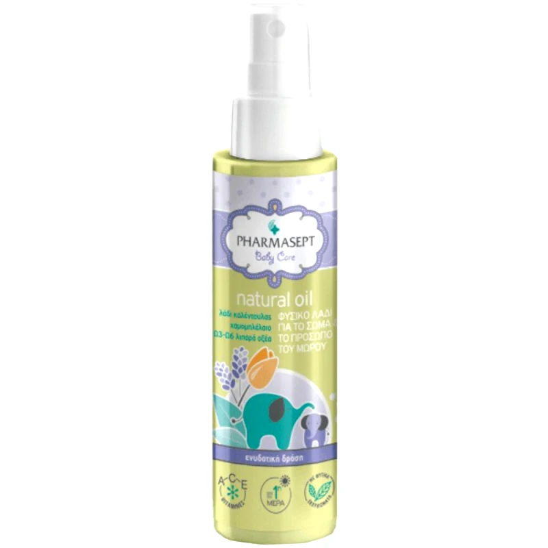 Pharmasept Pharmasept Baby Care Baby Natural Oil Βρεφικό Υποαλλεργικό Λάδι Ενυδάτωσης & Φροντίδας με 100% Φυσική Σύνθεση 100ml