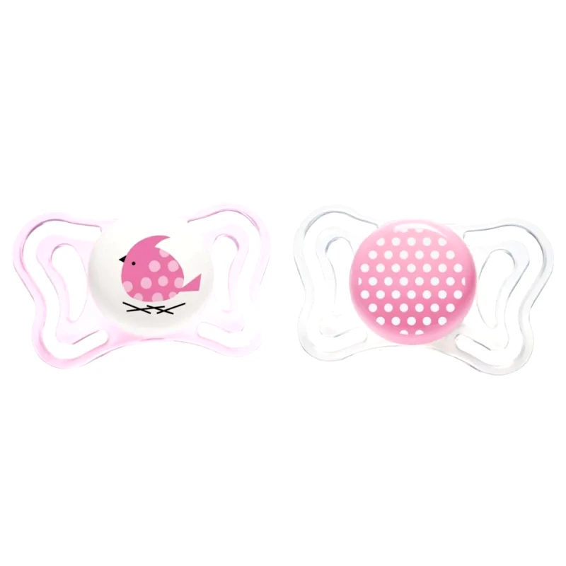 Chicco Chicco Silicone Soother Physio Forma Light 2-6m Ελαφριά Πιπίλα Σιλικόνης από 2 Έως 6 Μηνών 2 Τεμάχια - Ροζ/ Διάφανο