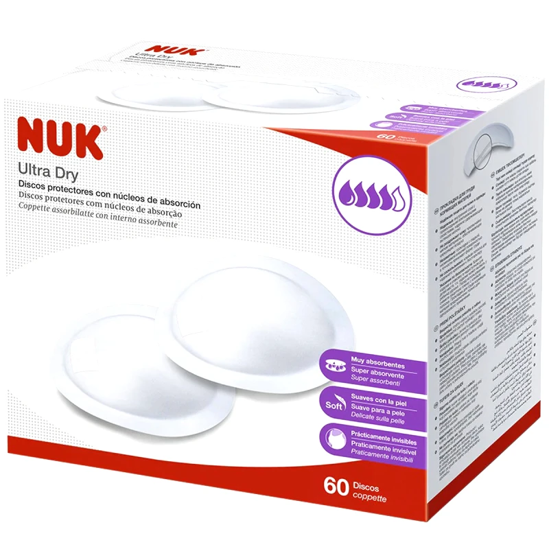 Nuk Nuk Ultra Dry Breast Pads with Absorbent Core Εξαιρετικά Απορροφητικά Επιθέματα Στήθους για Μέγιστη Ασφάλεια & Άνεση 60 Pads