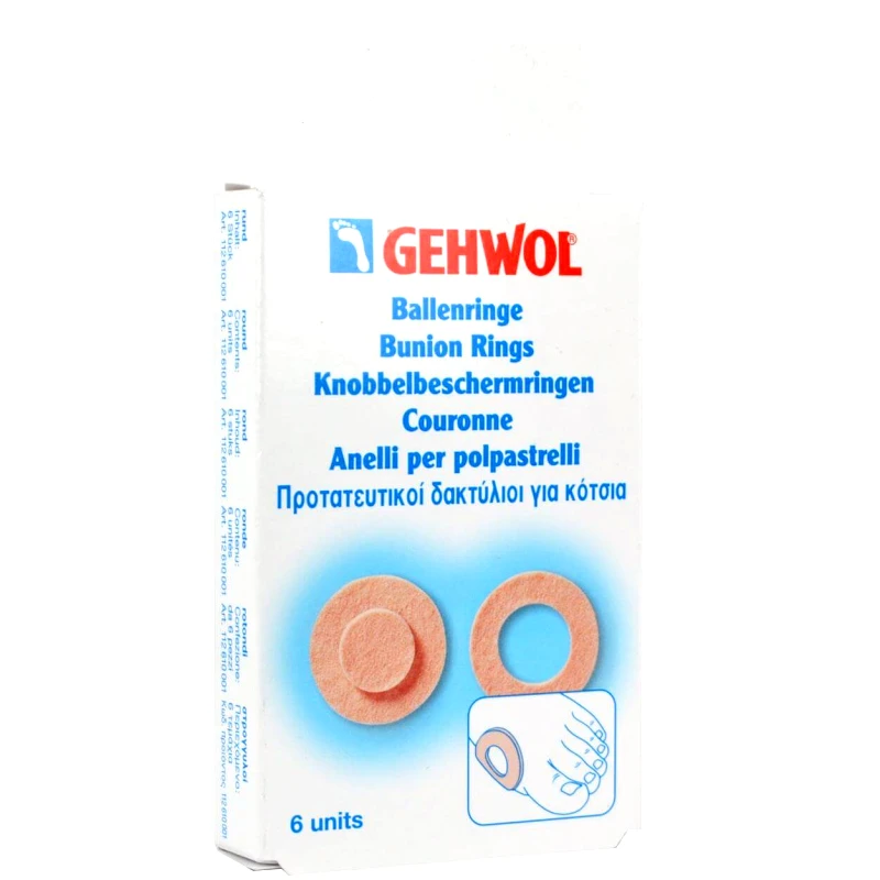 Gehwol Gehwol Bunion Ring Round Προστατευτικοί Δακτύλιοι για Κότσια 6 τεμάχια