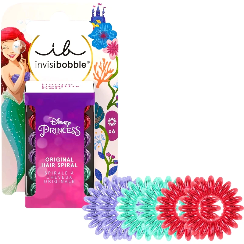 Invisibobble Invisibobble Disney Ariel Original Hair Spiral Λαστιχάκι Μαλλιών Εμπνευσμένο από Πριγκίπισσες της Disney 6 Τεμάχια