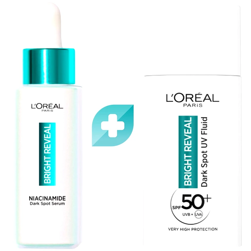 Loreal Paris L'Oreal Paris Promo Bright Reveal Niacinaminde Dark Spot Serum 30ml & Dark Spot UV Fluid Spf50+, 50ml