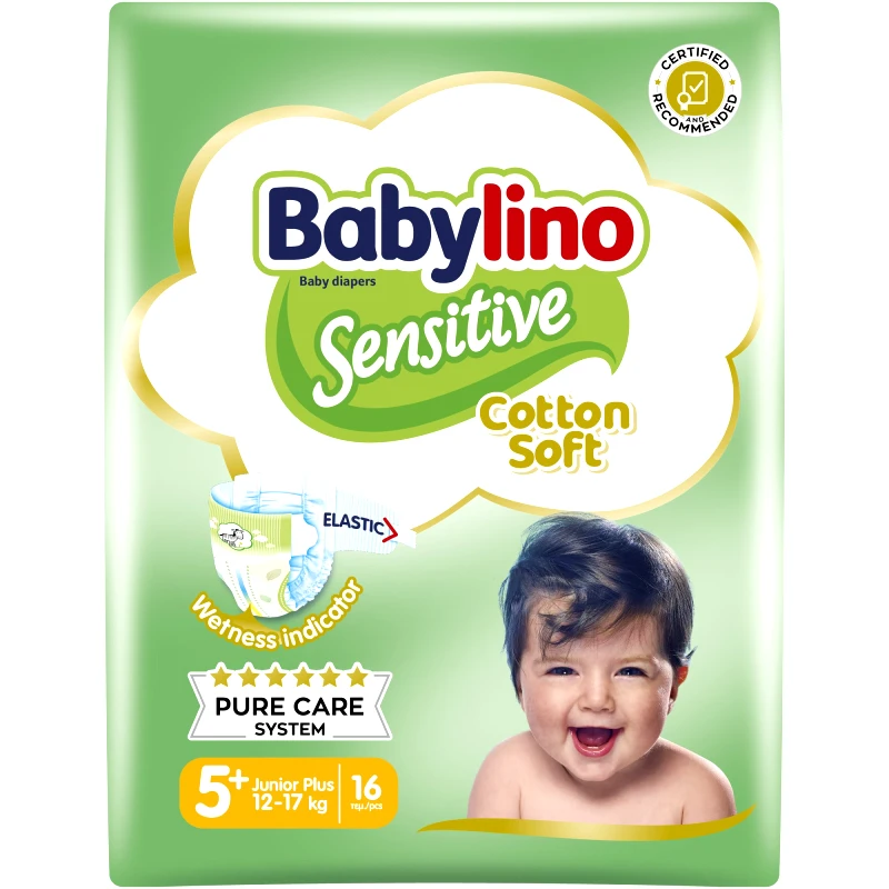 Babylino Babylino Sensitive Cotton Soft Junior Plus Νο5+ (12-17kg) 16 Τεμάχια