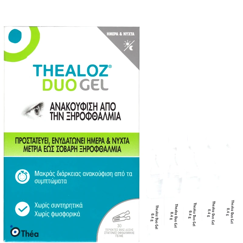 Laboratoires Théa Thealoz Duo Eye Gel Οφθαλμικές Σταγόνες σε Μορφή Γέλης 30 Doses