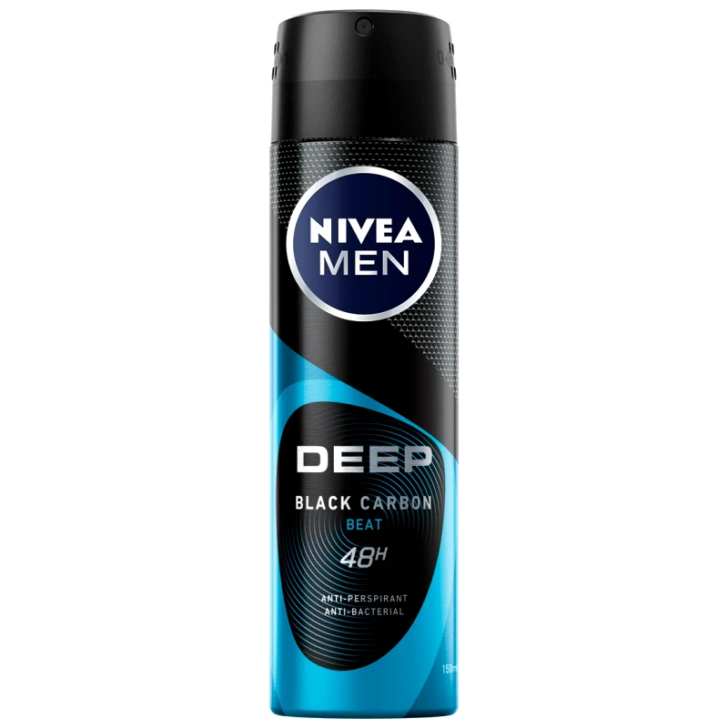 Nivea Nivea Men Deep Black Carbon Beat 48h Anti Perspirant Deo Spray Ανδρικό Αποσμητικό Spray 48ωρης Προστασίας 150ml