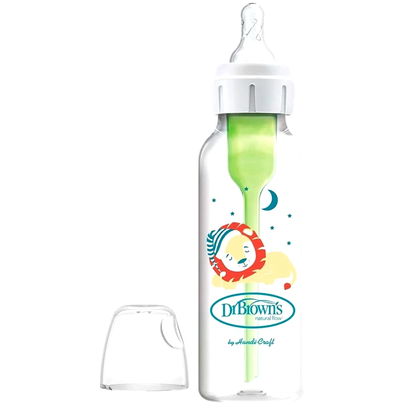 Dr.Brown Dr. Brown's Natural Flow Options+ Anti-Colic Πλαστικό Μπιμπερό με Στενό Λαιμό & Θηλή Σιλικόνης 0m+, 250ml, Κωδ SB81105