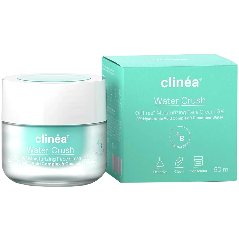 Clinea Clinéa Water Crush Oil Free Moisturizing Facial Cream Gel,Ενυδατική Κρέμα-Gel Προσώπου Ελαφριάς Υφής για Κανονικές, Μεικτές Επιδερμίδες 50ml