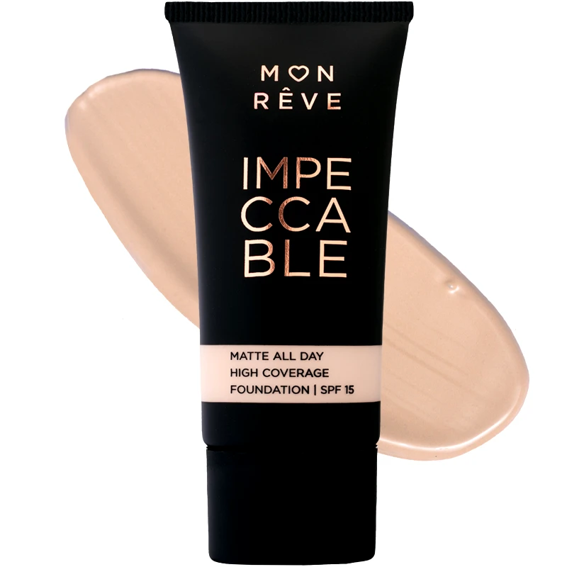 Mon Reve Mon Reve Impeccable All Day Matte Foundation with Spf15 Υγρό Ματ Foundation με Υψηλή Κάλυψη 30ml - 102