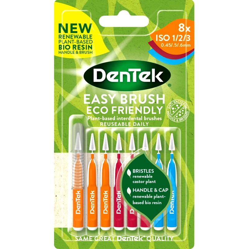 Dentek Dentek Easy Brush Interdental Brushes Size/ISO 1/2/3 (0,45/0,5/0,6mm) Μεσοδόντια Βουρτσάκια 3 Μεγεθών 8 Τεμάχια