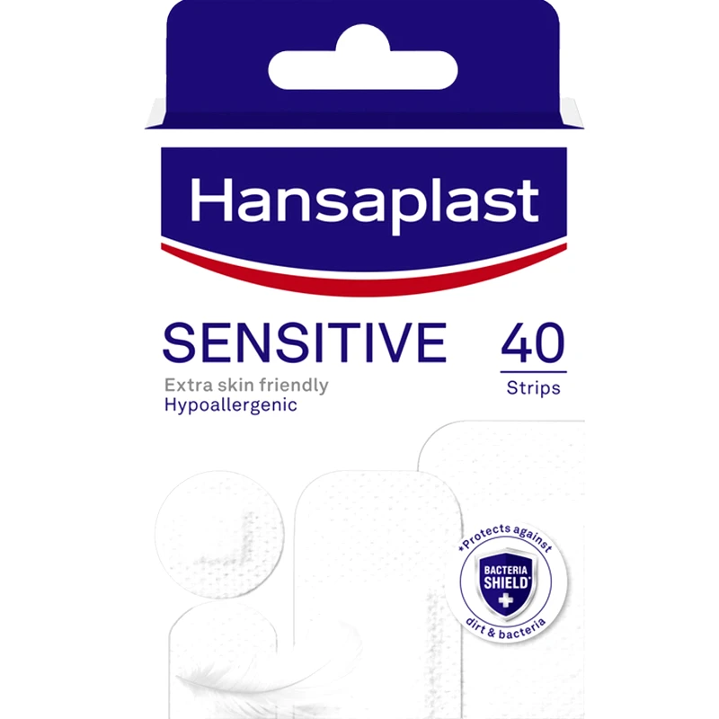 Hansaplast Hansaplast Sensitive Extra Skin Friendly Strips Υποαλλεργικά Απαλά Επιθέματα για την Κάλυψη & Προστασία Μικρών Πληγών σε Διάφορα Μεγέθη 40 Τεμάχια