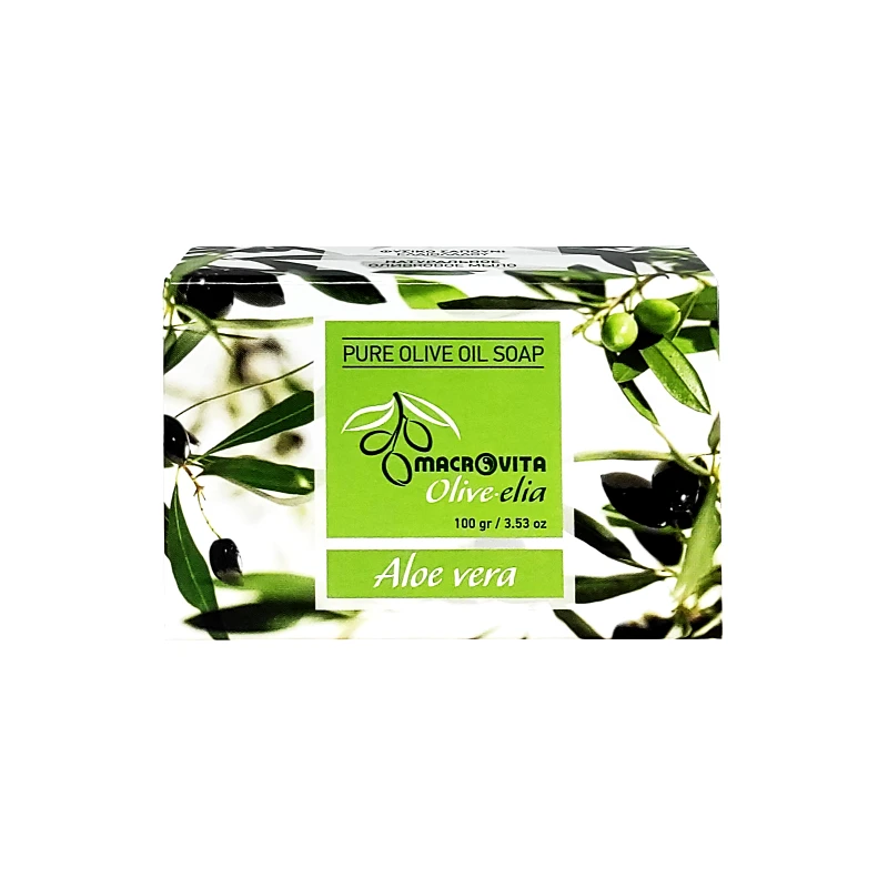 Macrovita Macrovita Pure Oilve Oil Soap Σαπούνι Ελιάς σε Πλάκα 100g - Αλόη Βέρα