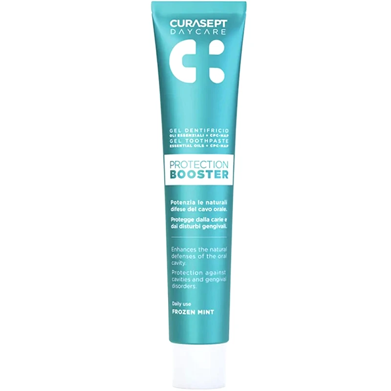 Curasept Curasept Protection Booster Essential Oil Gel Toothpaste Οδοντόκρεμα που Ενισχύει την Προστασία της Στοματικής Κοιλότητας με Αιθέρια Έλαια 75ml - Frozen Mint
