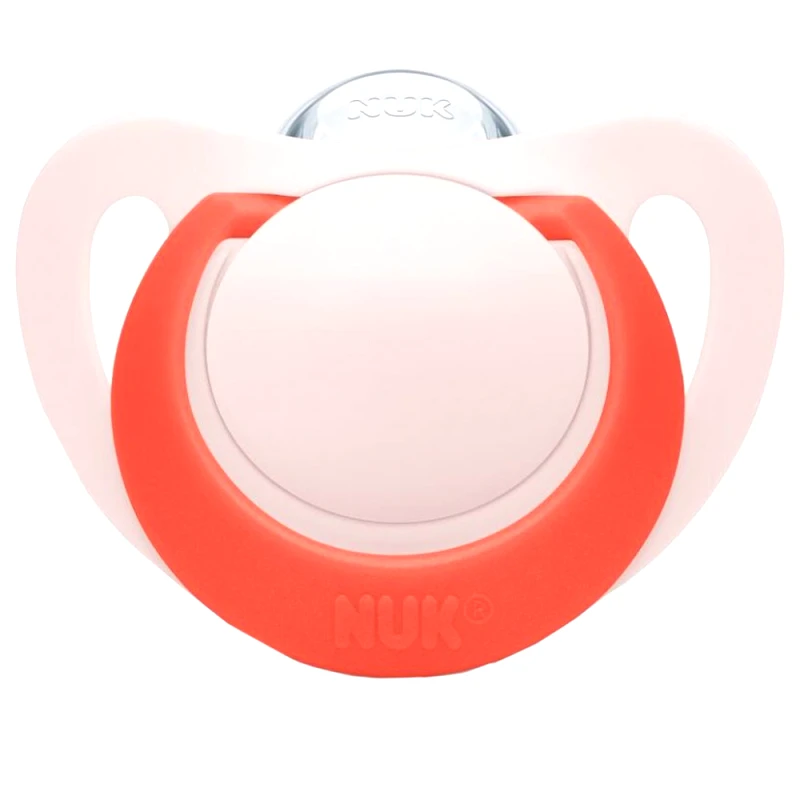 Nuk Nuk Star Silicone Soother 6-18m Ορθοδοντική Πιπίλα Σιλικόνης με Θήκη 1 Τεμάχιο - Ροζ