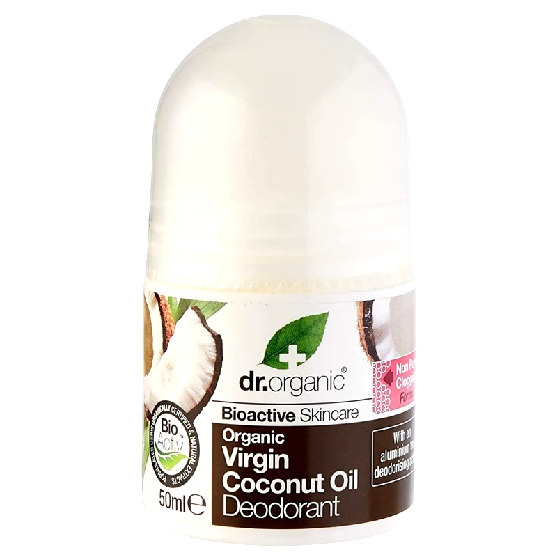 Dr Organic Dr Organic Virgin Coconut Oil Deodorant Αποσμητικό σε Μορφή Roll on με Βιολογικό Έλαιο Καρύδας για Διαρκή Ενυδάτωση 50ml