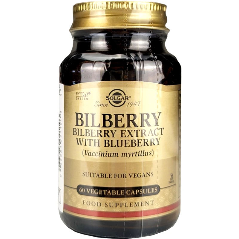 Solgar Solgar Bilberry Berry Extract With Blueberry Συμπλήρωμα Διατροφής Εκχυλίσματος Μύρτιλου για την Ενίσχυση & Ενδυνάμωση της Όρασης με Αντιοξειδωτικές Ιδιότητες 60veg.caps