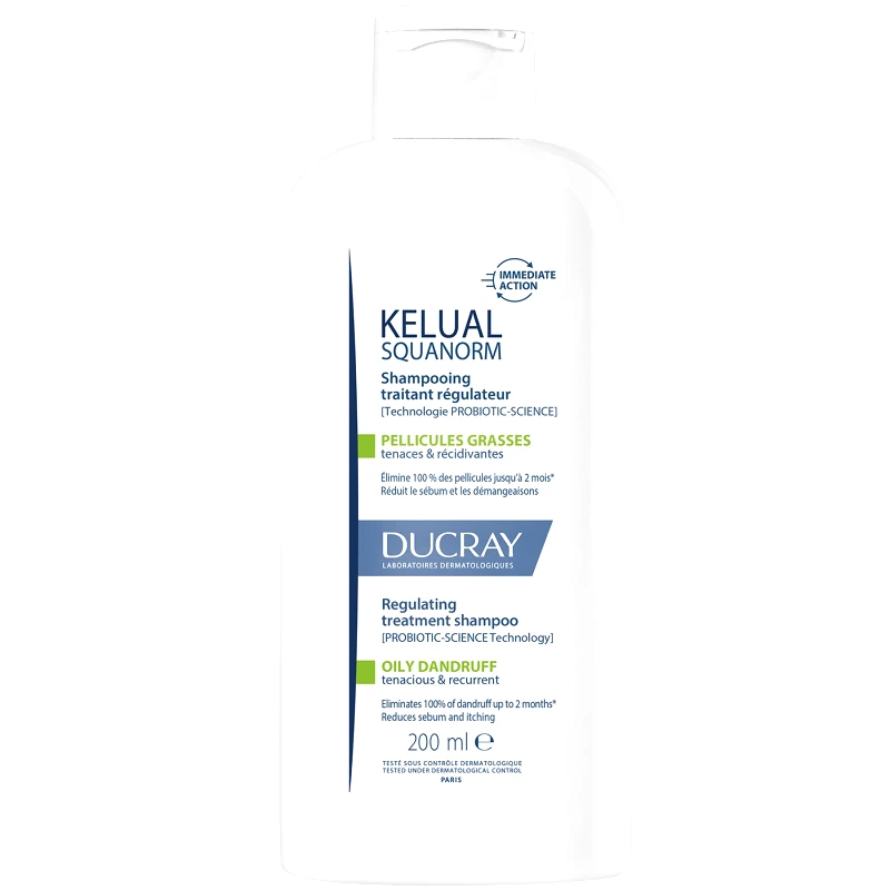Ducray Ducray Kelual Squanorm Regulating Treatment Shampoo Oily Dandruff Σαμπουάν Θεραπείας Κατάλληλο για τη Λιπαρή Πιτυρίδα 200ml
