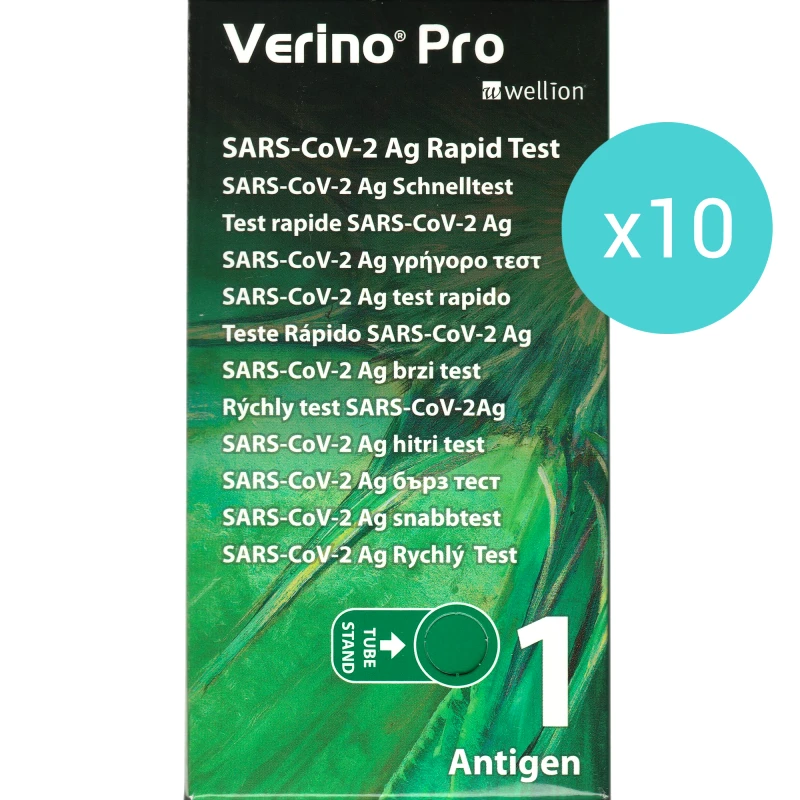 Wellion Σετ Wellion Verino Pro Sars-Cov-2 Ag Rapid Self Test Διαγνωστικά Τεστ Covid-19 Ταχείας Ανίχνευσης Αντιγόνου με Ρινοφαρυγγικό Δείγμα 10 Τεμάχια