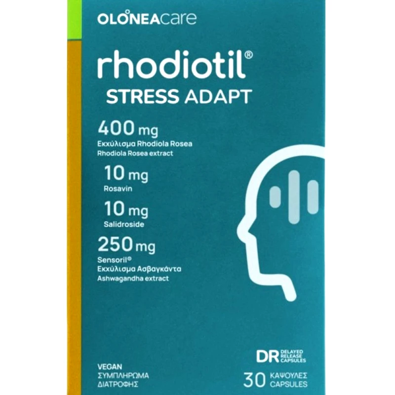 Olonea Olonea Rhodiotil Stress Adapt Συμπλήρωμα Διατροφής Εκχυλίσματος Ρίζας του Βοτάνου Ροδιόλας & Ασβαγκάντας για την Αποτελεσματική Διαχείριση του Άγχους 30caps