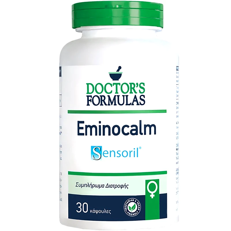 Doctor's Formulas Doctor's Formulas EminoCalm Συμπλήρωμα Διατροφής Εκχυλίσματος Ασβαγκάντας, Κρόκου, Βιταμινών Β & Μαγνησίου για την Αντιμετώπιση των Συμπτωμάτων της Εμμηνόπαυσης 30caps