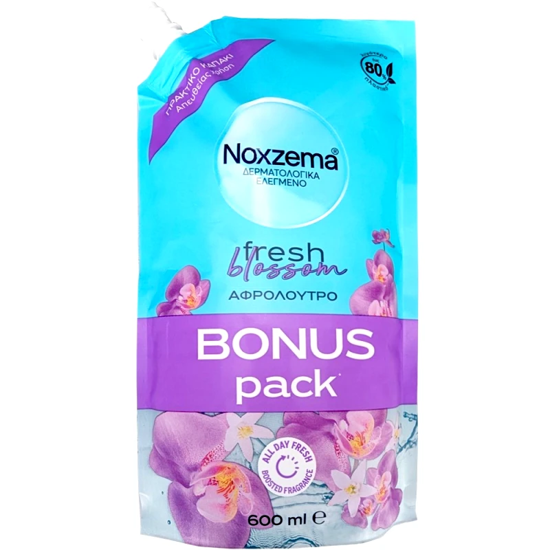 Noxzema Noxzema Fresh Blossom Shower Gel Ανταλλακτικό Ενυδατικό Αφρόλουτρο με Neroli Water για Αίσθηση Φρεσκάδας 600ml Refill