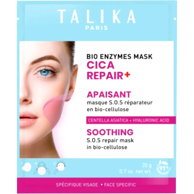 Talika Talika Bio Enzymes Cica Repair Soothing Mask Ενυδατική Μάσκα Προσώπου Βιοκυτταρίνης με Νερό Καρύδας 20g