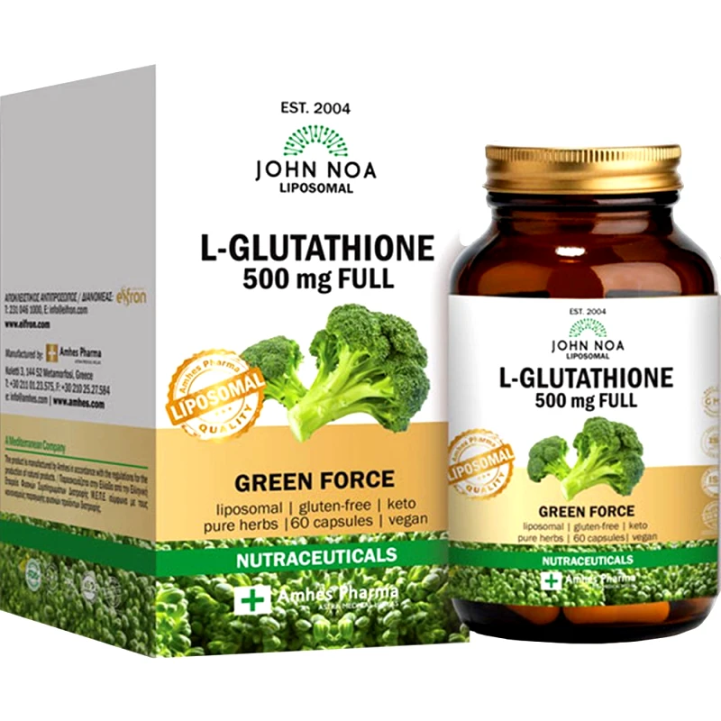 John Noa John Noa Liposomal L-Glutathione Full 500mg Συμπλήρωμα Διατροφής Αμινόξεος Γλουταθειόνης Λιποσωμικής Μορφής για Αποτοξίνωση του Ήπατος με Πολύ Ισχυρές Αντιοξειδωτικές Ιδιότητες 60caps