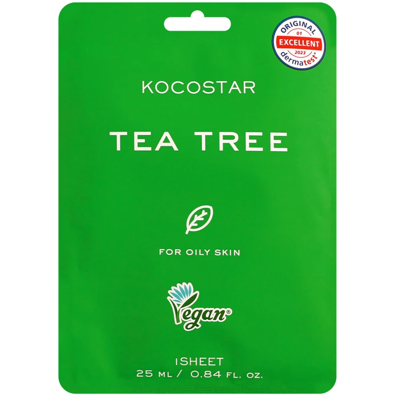 Kocostar Kocostar Tea Tree Face Mask Κωδ 5602 Εμποτισμένη Μάσκα Τόνωσης για Λιπαρές Επιδερμίδες 1 Τεμάχιο