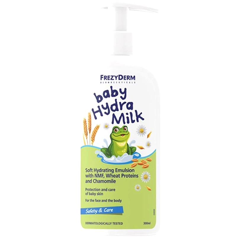 Frezyderm Frezyderm Baby Hydra Milk Απαλό Υδρογαλάκτωμα για την Περιποίηση Βρεφών & Παιδιών με NMF, Πρωτεΐνες Σιταριού & Χαμομήλι, με Αντλία 300ml