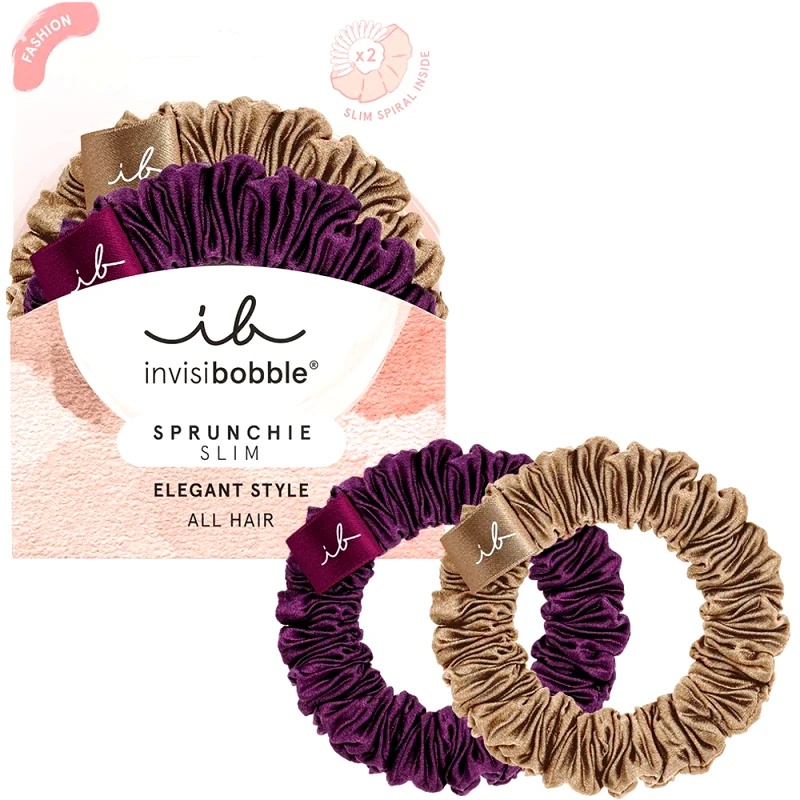 Invisibobble Invisibobble Sprunchie Slim Elegant Style Λεπτά Λαστιχάκια Μαλλιών για Απαλό Κράτημα  2 Τεμάχια - The Snuggle is Real