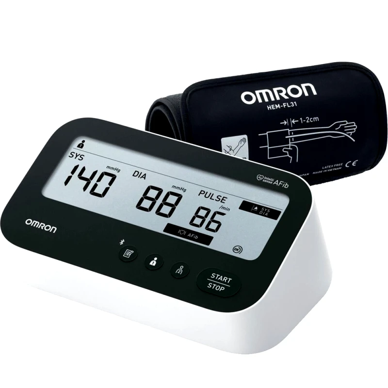 Omron Omron M4 Connect AFib Blood Pressure Monitor Κωδ. HEM-7196T1-FLE Έξυπνο Πιεσόμετρου Μπράτσου με Λειτουργία Ανίχνευσης Κολπικής Μαρμαρυγής & Τεχνολογία Σύνδεσης Bluetooth με Κινητό 1 Τεμάχιο