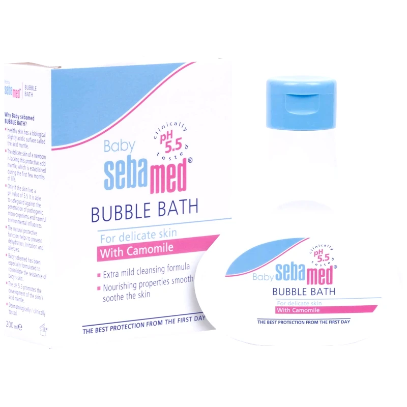 Sebamed Sebamed Baby Bubble Bath for Delicate Skin with Camomile 200ml Αφρόλουτρο για την Ευαίσθητη Βρεφική Επιδερμίδα για Χρήση από την Πρώτη Μέρα