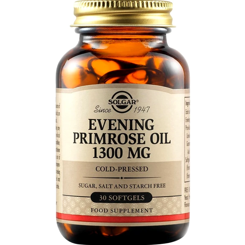 Solgar Solgar Evening Primrose Oil 1300mg, Συμπλήρωμα Διατροφής Ελαίου Νυχτολούλουδου για την Αντιμετώπιση των Προεμμηνορυσιακών Συμπτωμάτων 30 Softgels