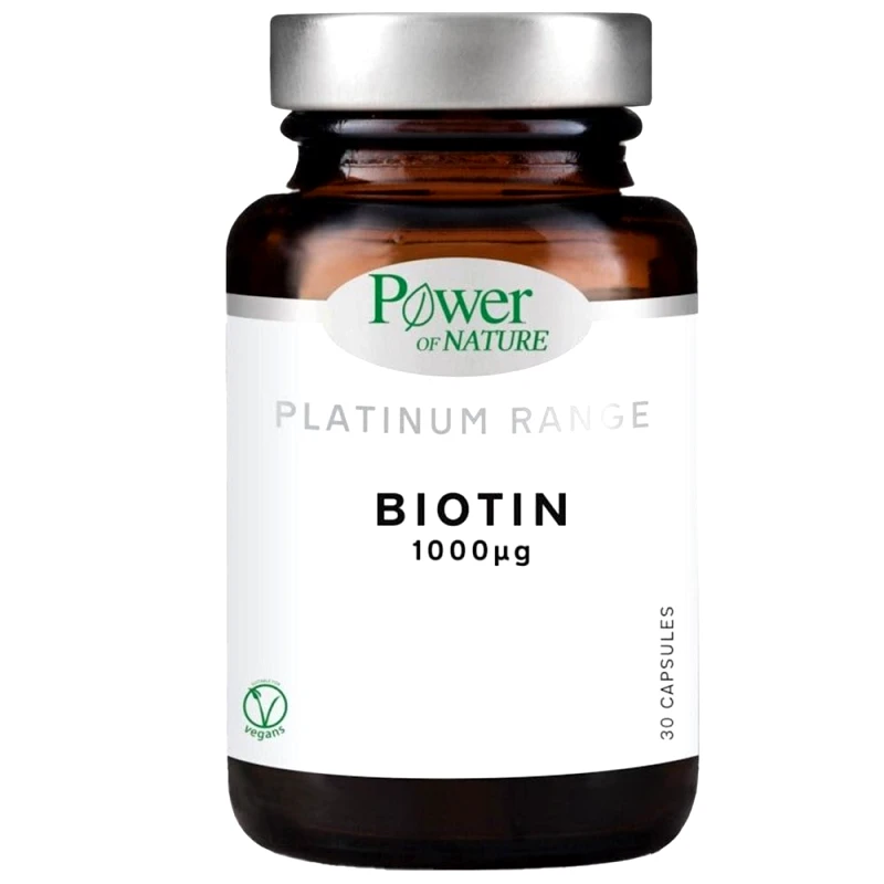 Power Health Power Health Platinum Range Biotin 1000μg 30veg.caps,Συμπλήρωμα Διατροφής για την Καλή Υγεία των Μαλλιών & του Δέρματος