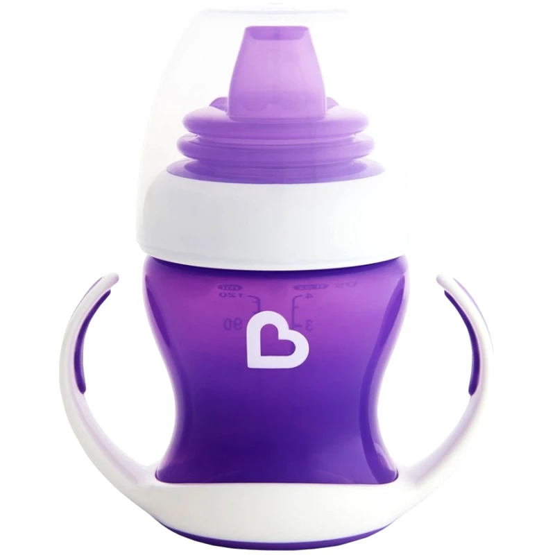 Munchkin Munchkin Gentle First Cup 4m+ Εκπαιδευτικό Κύπελλο για Μετάβαση από το Μπιμπερό 118ml - Μωβ