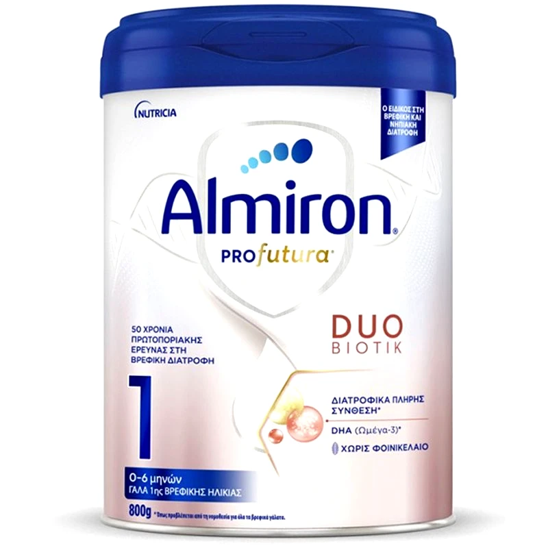 Nutricia Nutricia Almiron Profutura Duo Biotic 1 Γάλα 1ης Βρεφικής Ηλικίας για Υγιή, Τελειόμηνα Βρέφη Από 0-6 Μηνών Χωρίς Φοινικέλαιο 800g