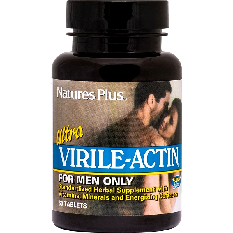 Natures Plus Natures Plus Ultra Virile-Actin Συμπλήρωμα Διατροφής Εκχυλίσματος Στρειδιού, Βιταμινών Μετάλλων & Φυτικών Εκχυλισμάτων Ειδικά Σχεδιασμένο για Άνδρες για την Αύξηση της Λίμπιντο & της Ανδρικής Γονιμότητας 60tabs