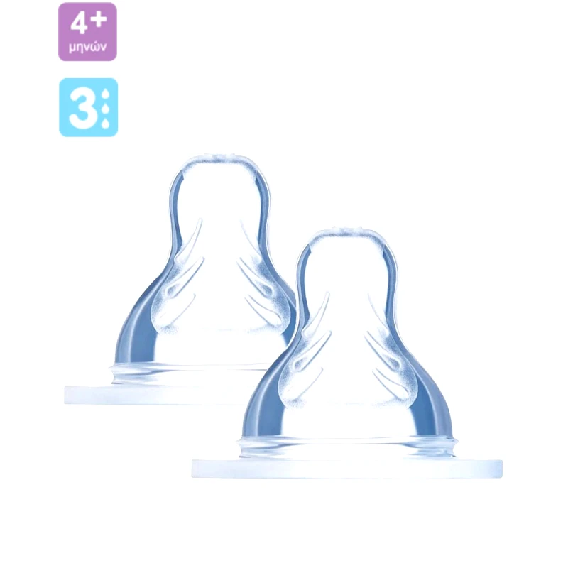Mam Mam Teat Skin Soft Θηλή Σιλικόνης για Μεγάλη Ροή Μέγεθος 3 Κωδ 410S από 4+ Μηνών 2 Τεμάχια