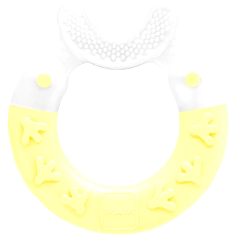 Mam Mam Bite & Brush Teether 3m+, Κωδ 560B Πολύκρικος Οδοντοφυΐας για Καθαρισμού Δοντιών & Μασάζ στα Ευαίσθητα Ούλα για Μωρά από 3 Μηνών 1 Τεμάχιο - Κίτρινο