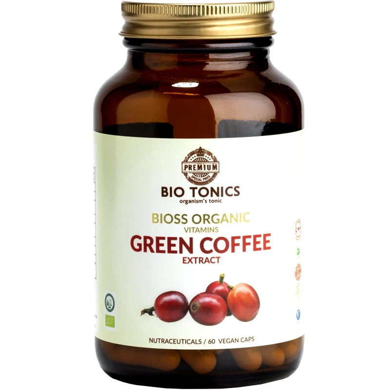 Bio Tonics Bio Tonics Bioss Organic Green Coffee Extract Συμπλήρωμα Διατροφής Βιολογικού Εκχυλίσματος Πράσινου Καφέ για Ενίσχυση του Μεταβολισμού, Έλεγχο του Βάρους & Απώλεια Λίπους 60caps