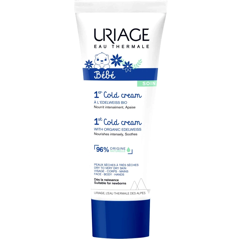 Uriage Uriage Bebe Soin​​​​​​​ 1st Cold Cream Βρεφική Κρέμα Εντατικής Θρέψης & Περιποίησης Προσώπου, Σώματος, Χωρίς Άρωμα 75ml