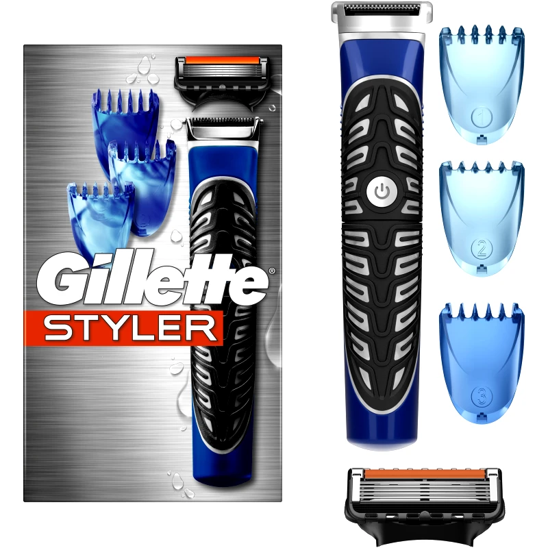 Gillette Gillette Styler All In 1 Precision Body & Beard Trimmer, Shaver & Edger Ανδρική Ξυριστική Μηχανή για Πρόσωπο, Σώμα, Κεφαλή ProGlide & Χτενάκια για Προσαρμογή σε Διαφορετικά Μήκη 1 Τεμάχιο