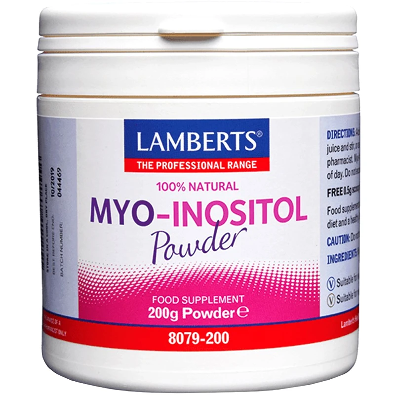 Lamberts Lamberts Myo-Inositol Powder Συμπλήρωμα Διατροφής Μυοϊνοσιτόλης σε Μορφή Σκόνης για την Αντιμετώπιση Ορμονικών Διαταραχών στις Γυναίκες & Ρύθμιση του Εμμηνορροϊκού Κύκλου 200g