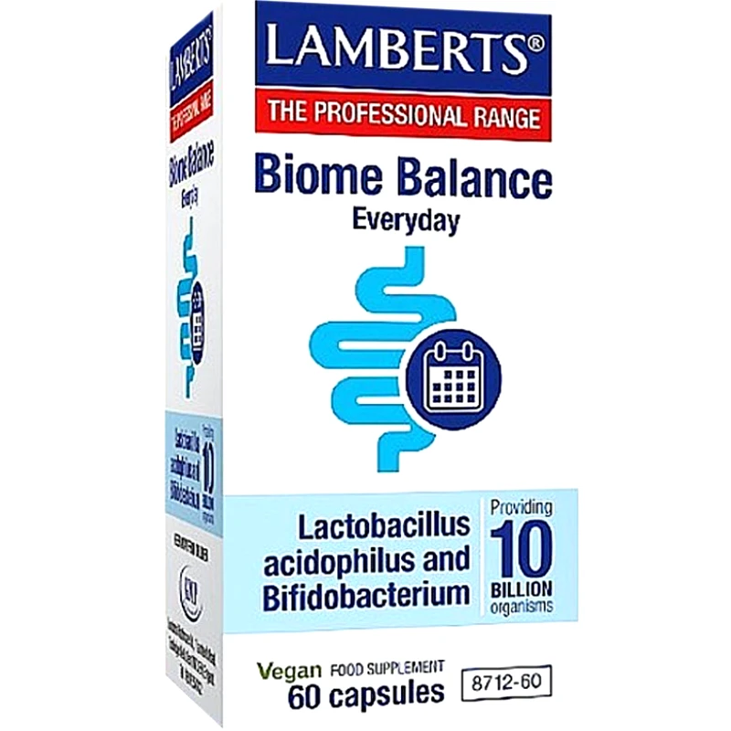 Lamberts Lamberts Biome Balance Everyday Συμπλήρωμα Διατροφής με Προβιοτικά για τη Σωστή Λειτουργία του Γαστρεντερικού Συστήματος 60caps