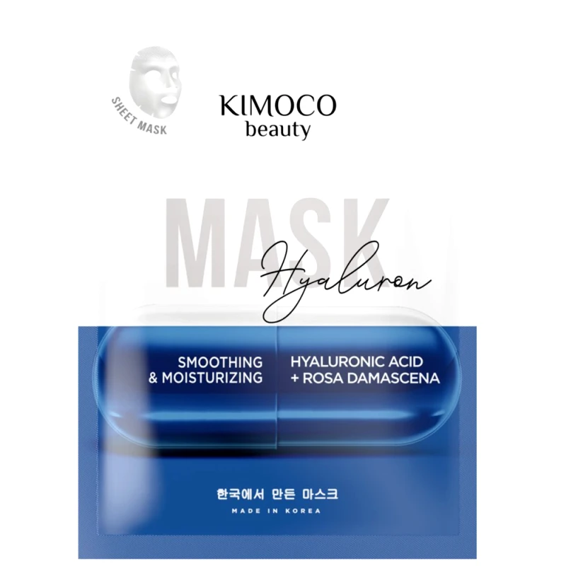 Kimoco Kimoco Beauty Smoothing & Moisturizing Hyaluronic Acid & Rosa Damascena Face Mask Ενυδατική Μάσκα Προσώπου με Κολλοειδή Υαλουρονικό & Άνθη Ρόδων Δαμασκού 23ml