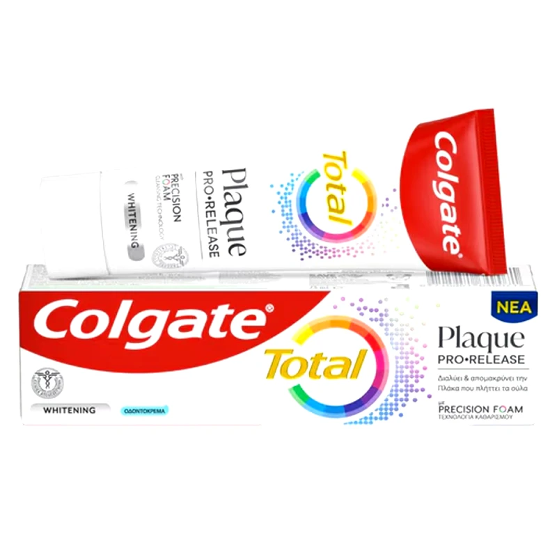 Colgate Colgate Total Plaque Pro Release Whitening Οδοντόκρεμα Λεύκανσης που Διαλύει & Απομακρύνει την Πλάκα που Πλήττει τα Ούλα 75ml