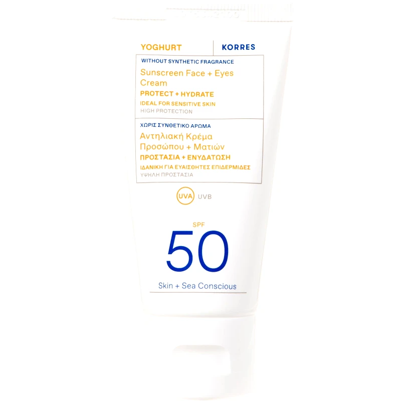 Korres Korres Yoghurt Sunscreen Face & Eyes Cream Spf50 Αντηλιακή Κρέμα Προσώπου - Ματιών Υψηλής Προστασίας, Κατάλληλη για Ευαίσθητες Επιδερμίδες 50ml